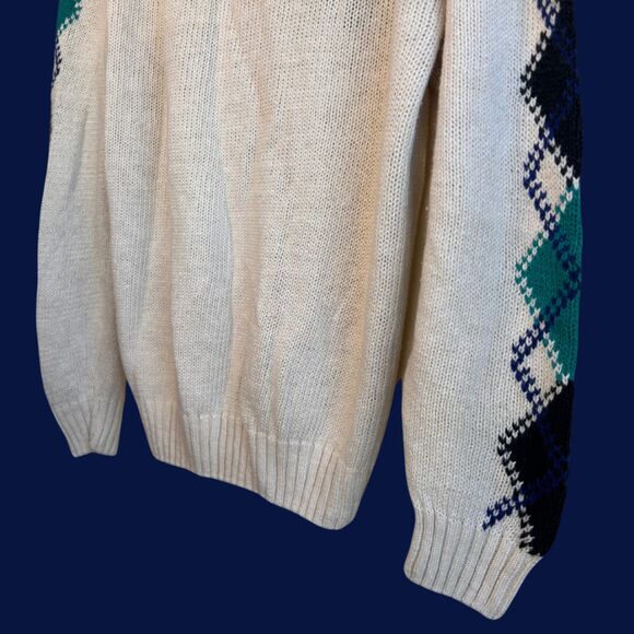 Vintage 80s JT Beckett Argyle Cardigan - Picture 7 of 8